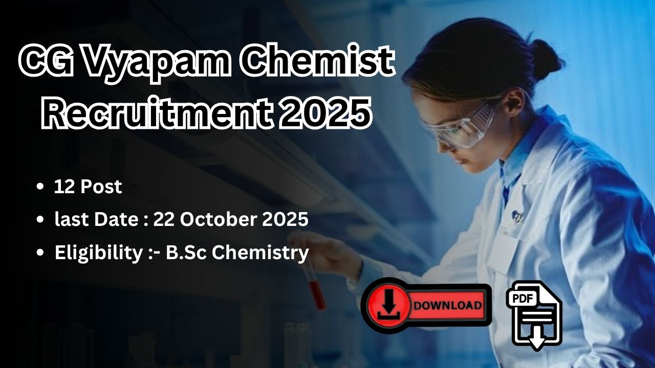 CG Vyapam Chemist Recruitment 2025