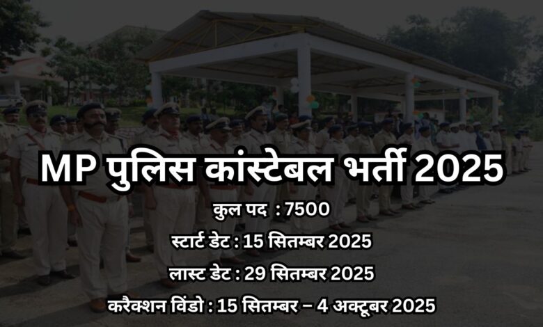 MP पुलिस कांस्टेबल भर्ती 2025