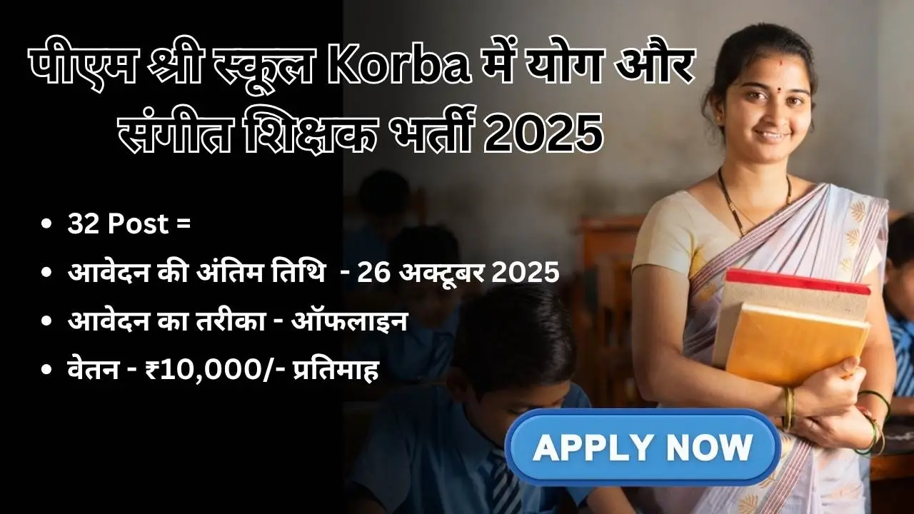 PM Shri School Korba Vacancy 2025