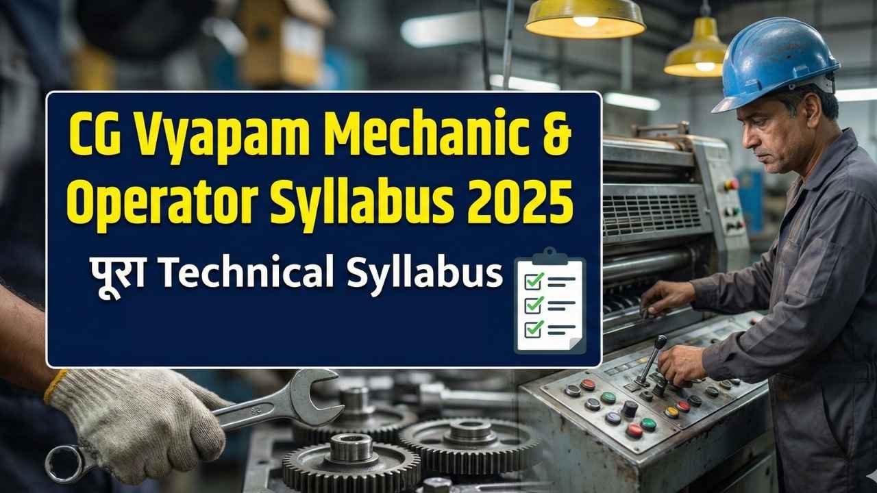 CG Vyapam Mechanic Operator Syllabus 2025