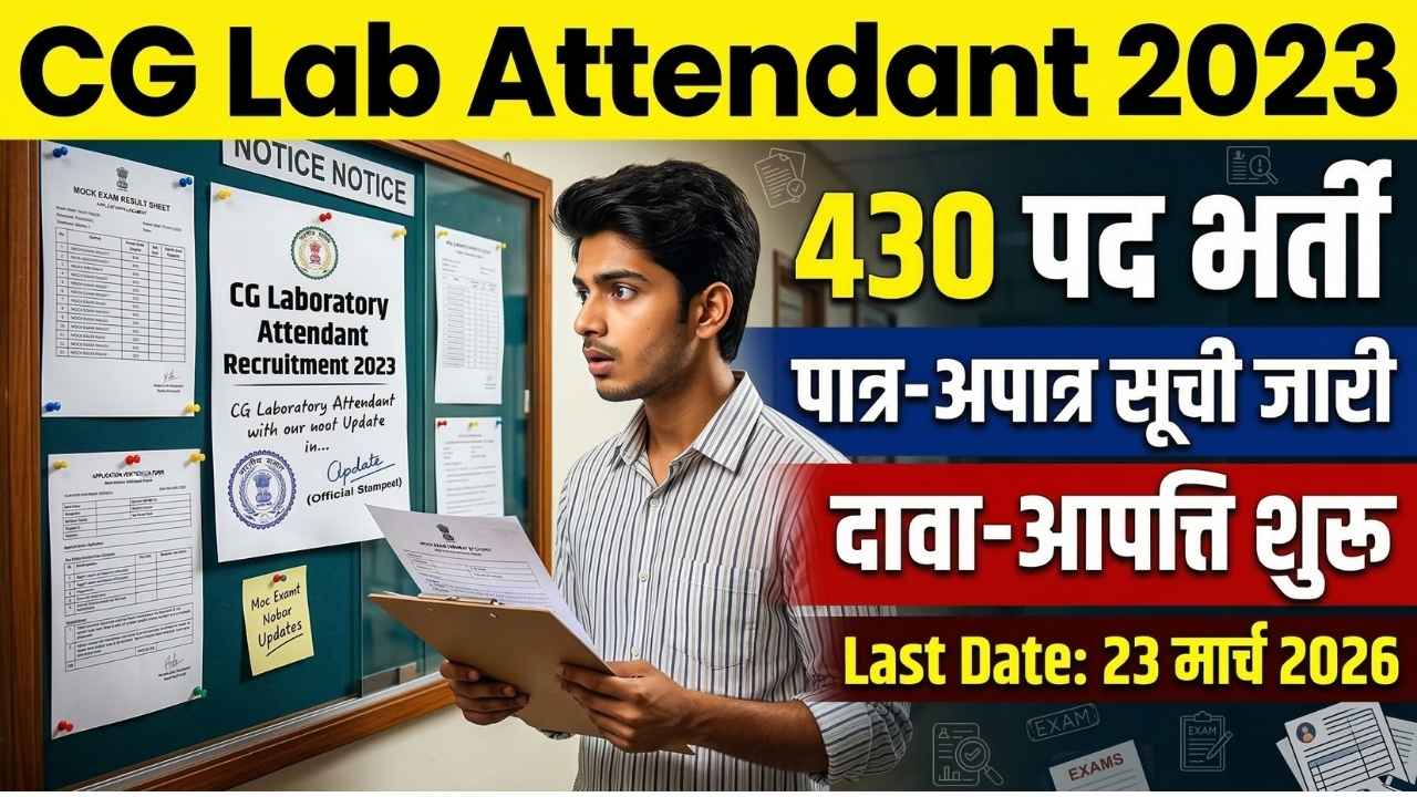 CG Laboratory Attendant Recruitment 2023 Claim Objection Eligible Ineligible List
