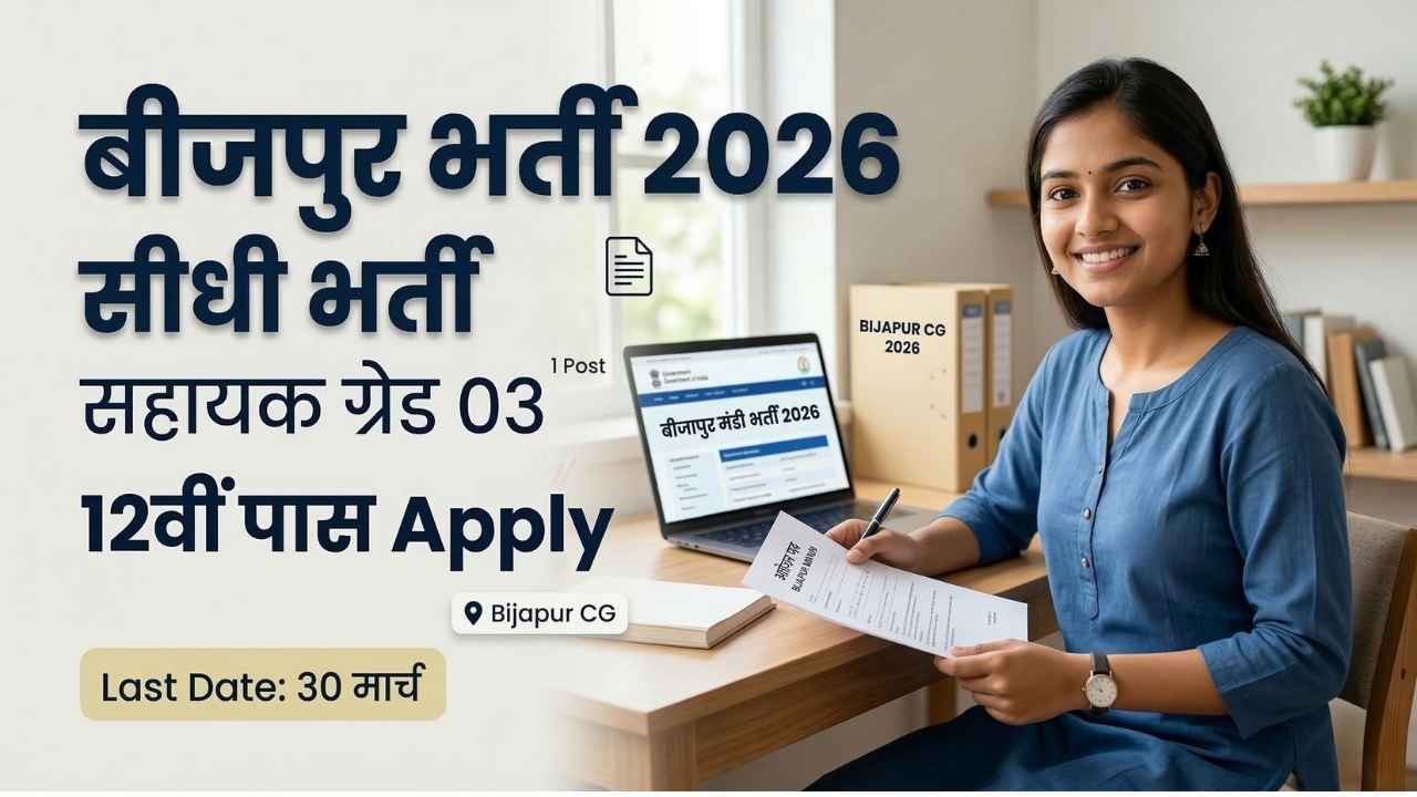 Candidate applying for Bijapur Mandi Recruitment 2026 Assistant Grade 3 12th pass job opportunity