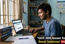 GATE 2026 final answer key released student checking result on laptop
